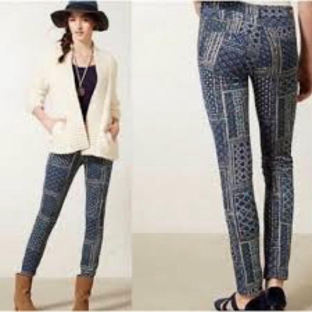 Anthro patchwork cord pants